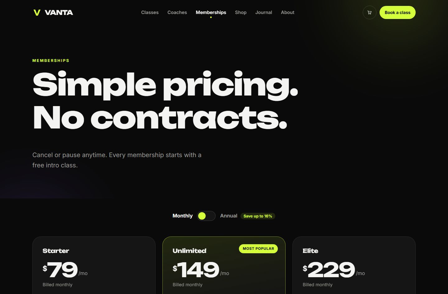 Membership pricing